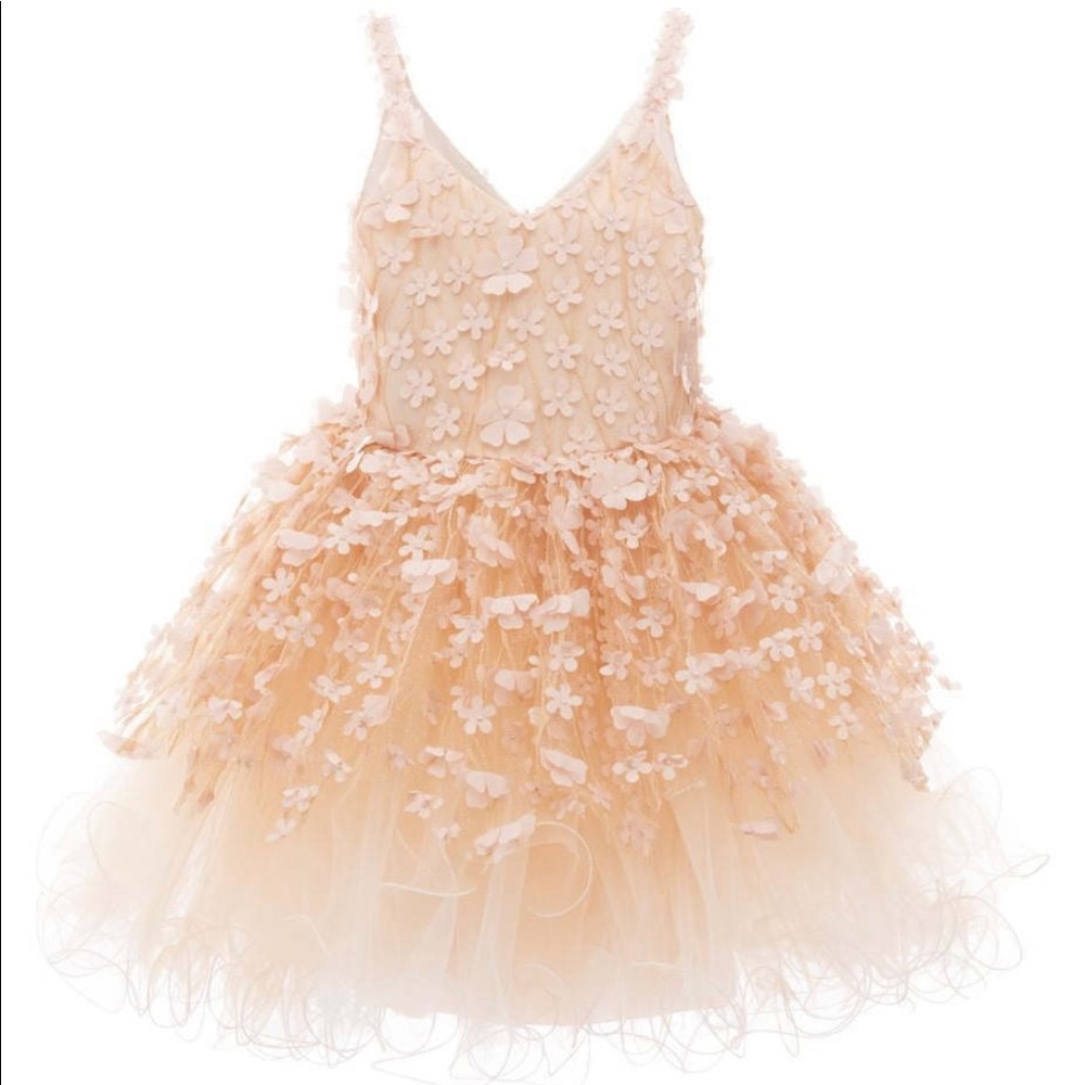 Tulleen Dahlia Floral Dress in Peach